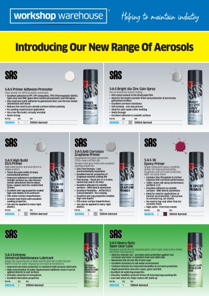 SAS Aerosols New Range A4 Leaflet