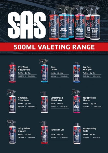 SAS 500ML Valeting Range Assets